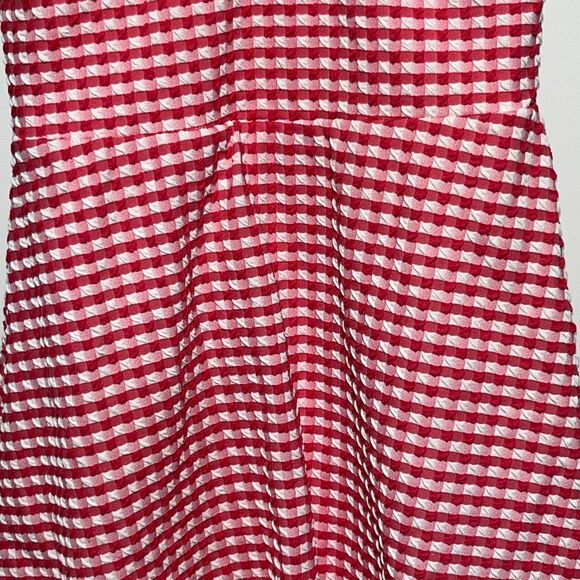 Women's Lands' End V-Neck Gingham One-Piece Swim Dress Size 8 - Picture 7 of 10